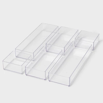 Acrylic Desk Drawer Organizer Clear - Brightroom™: Office & Stationery Holder, 20% Recycled Plastic, 12"x8"x4" 2 Acrylic Desk Drawer Organizer Clear - Brightroom™: Office & Stationery Holder, 20% Recycled Plastic, 12"x8"x4" - Image 2