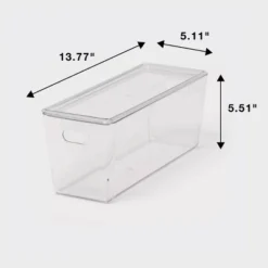 5L Stacking Clear Bin With Lid - Brightroom™: PET, Stackable, Universal Storage, Handles, 13.77" X 5.11" -Storage Furniture Shop GUEST c19bcc0a dafe 41e3 8571 b848afadea5d