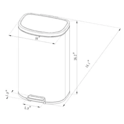 45L D Shape Step Trash Can - Brightroom™ -Storage Furniture Shop GUEST c2061739 02e1 4b84 8bb6 9115a2781dbe