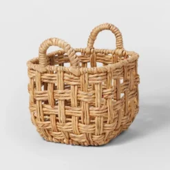 Twisted Open Checkered Weave Milk Crate Natural - Brightroom™ -Storage Furniture Shop GUEST c73b6fc8 7d7f 4276 bc5a 71780c6e1456