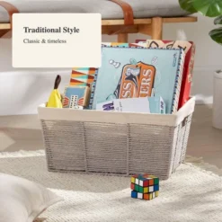 17" X 12" X 8" Large Woven Twisted Paper Rope Tapered Basket Gray - Brightroom™ 6 17" X 12" X 8" Large Woven Twisted Paper Rope Tapered Basket Gray - Brightroom™ -Storage Furniture Shop GUEST c7571cc9 f898 4260 b342 26d81c859c6c