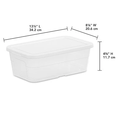 6qt Clear Storage Box White - Brightroom™ 1 6qt Clear Storage Box White - Brightroom™