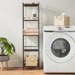 Folding 5 Shelf Narrow Black - Brightroom™