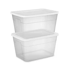 56qt Clear Non-Latching Storage Box With White Lid - Brightroom™ -Storage Furniture Shop GUEST cfeb3441 e377 4268 9829 d05bbd5c8f13