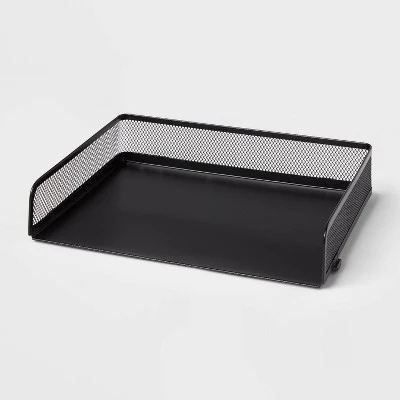 Mesh Stacking Letter Tray With Wide Side Opening Black - Brightroom™ 3 Mesh Stacking Letter Tray With Wide Side Opening Black - Brightroom™ - Image 3