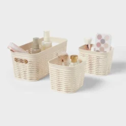 3pk Wave Assorted Decorative Basket Cream 5L Narrow 2c - Brightroom™ -Storage Furniture Shop GUEST d48fb1cd 8cd6 40b3 8927 47c5f9540ebe