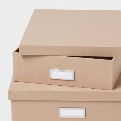 Canvas Storage Bin Set Light Brown - Brightroom™: Desk & Office Organizers, Polyester Canvas, , 2-Pack 2 Canvas Storage Bin Set Light Brown - Brightroom™: Desk & Office Organizers, Polyester Canvas, , 2-Pack - Image 2