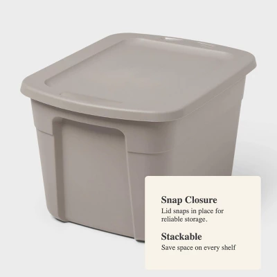 18gal Non-Latching Storage Tote Gray - Brightroom™ 3 18gal Non-Latching Storage Tote Gray - Brightroom™ - Image 3