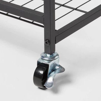 Storage Cart Black Metal With Natural Wood - Brightroom™ 2 Storage Cart Black Metal With Natural Wood - Brightroom™ - Image 2