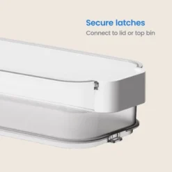 Click In Place 3qt Clear Shallow Slim Plastic Storage Bin With White Latch For Home And Office Organization - Brightroom™ -Storage Furniture Shop GUEST d901ff7b 37d4 401c 87f5 e3cadb61a7b5