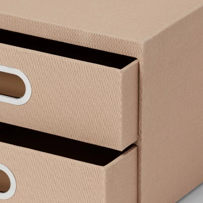 Canvas Drawers Light Brown - Brightroom™: Desk & Office Organization, Polyester Canvas, , 6"x13"x9.875" 2 Canvas Drawers Light Brown - Brightroom™: Desk & Office Organization, Polyester Canvas, , 6"x13"x9.875" - Image 2