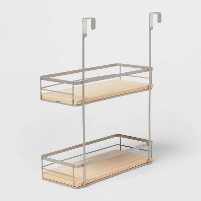 Over The Cabinet Tiered Shelves With Wood - Brightroom™ 2 Over The Cabinet Tiered Shelves With Wood - Brightroom™ - Image 2