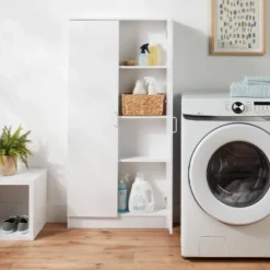 Wall Mounted Shallow Storage Cabinet White - Brightroom™