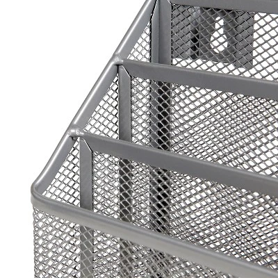 Mesh Hanging File Sorter With Keyholes Silver - Brightroom™: Steel File Organizer & Holder, Hanging Storage Bin 3 Mesh Hanging File Sorter With Keyholes Silver - Brightroom™: Steel File Organizer & Holder, Hanging Storage Bin - Image 3