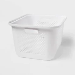 Medium Decorative Plastic Bin With Cutout Handles - Brightroom™ -Storage Furniture Shop GUEST e1f081c9 83c4 4d3b b49c 871ebffed813