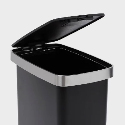 45L Slim Resin Step Trash Can With Stainless Band - Brightroom™ 2 45L Slim Resin Step Trash Can With Stainless Band - Brightroom™ - Image 2