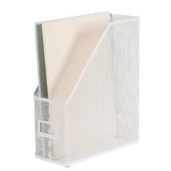 Mesh Magazine File White - Brightroom™: Steel File Organizer & Holder, No Assembly Required, 12" H X 10" W X 4.12" D -Storage Furniture Shop GUEST e4c4439d 3de6 449d a563 76359483150a