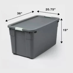 45gal Latching Storage Tote - Brightroom™: Portable Plastic Container With Lid, Universal Storage, Gray, 45 Gallon Capacity -Storage Furniture Shop GUEST e59219fb 3fdd 467e a3eb ab84cb95177a
