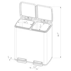 60L Stainless Steel Step Trash And Recycle Can - Brightroom™ -Storage Furniture Shop GUEST e7721439 02d4 4cbb 994a 7467bdac2ef2