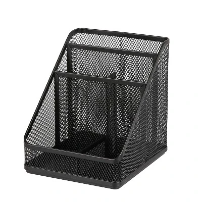Mesh Medium Desktop Organizer Black - Brightroom™ 1 Mesh Medium Desktop Organizer Black - Brightroom™
