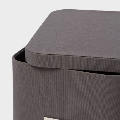 Medium Decorative Fabric Box Charcoal - Brightroom™: Rectangle Storage, 7" H X 13" D X 10" W, Polypropylene & Polyester 2 Medium Decorative Fabric Box Charcoal - Brightroom™: Rectangle Storage, 7" H X 13" D X 10" W, Polypropylene & Polyester - Image 2