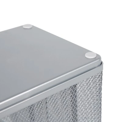 Mesh Medium Desktop Organizer Silver - Brightroom™: Steel Desk Tool Holder, Office Supplies, 7"x7"x6" 3 Mesh Medium Desktop Organizer Silver - Brightroom™: Steel Desk Tool Holder, Office Supplies, 7"x7"x6" - Image 3