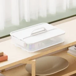 Click In Place 6.7qt Clear Shallow Plastic Storage Bin With White Latch For Home And Office Organization - Brightroom™ 16 Click In Place 6.7qt Clear Shallow Plastic Storage Bin With White Latch For Home And Office Organization - Brightroom™ -Storage Furniture Shop GUEST ffd88927 ddb5 48af 946a 3273e62a3092